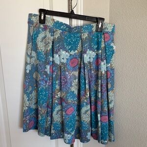 LuLaRoe A-Line Skirt with Blue and Pink Floral Design